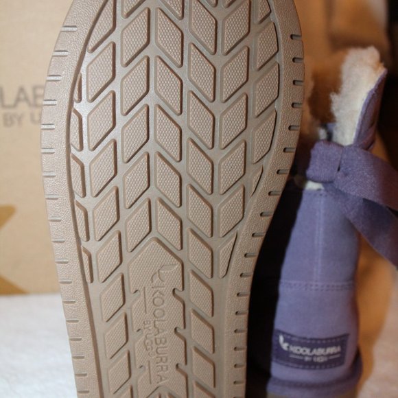 UGG KOOLABURRA NEW GIRLS SUEDE BOW BOOTS PURPLE - Picture 6 of 6